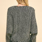 Davi & Dani Fringe Hem Overlapping Asymmetrical Crop Sweater