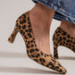 Beast Fashion Faux Suede Leopard Point Toe Pumps