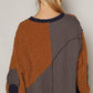 POL Color Block Half Zip Dropped Shoulder Sweatshirt