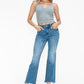 bytos Raw Hem Distressed Mid Rise Crop Jeans