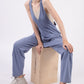 VERY J  Plunge Sleeveless Jumpsuit with Pockets
