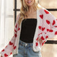 ADORA Fuzzy Heart Button Down Cardigan