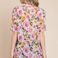 BOMBOM Floral Round Neck T-Shirt