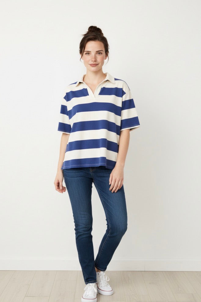 Oh! Striped polo top