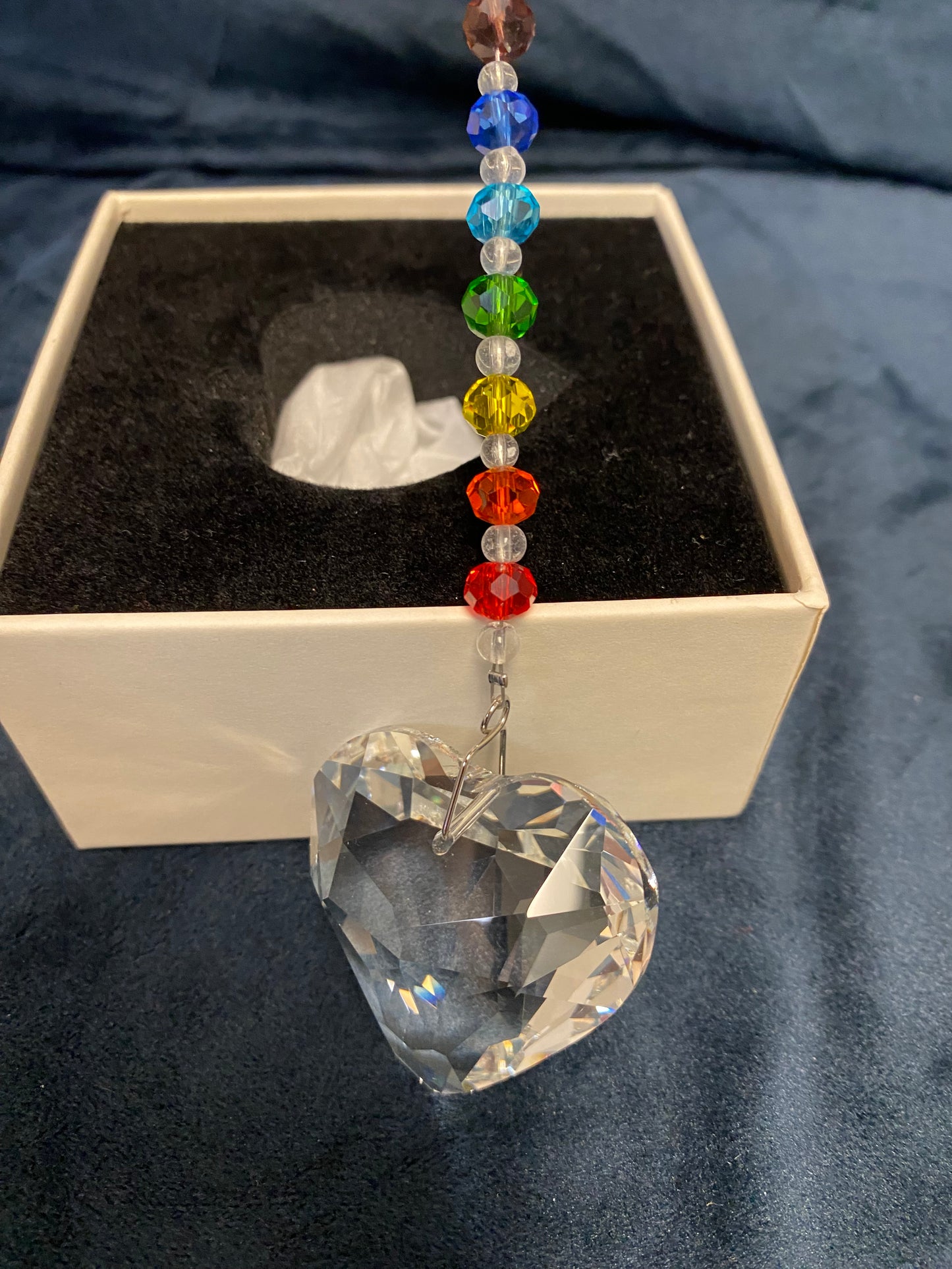 Hanging crystal heart sun catcher