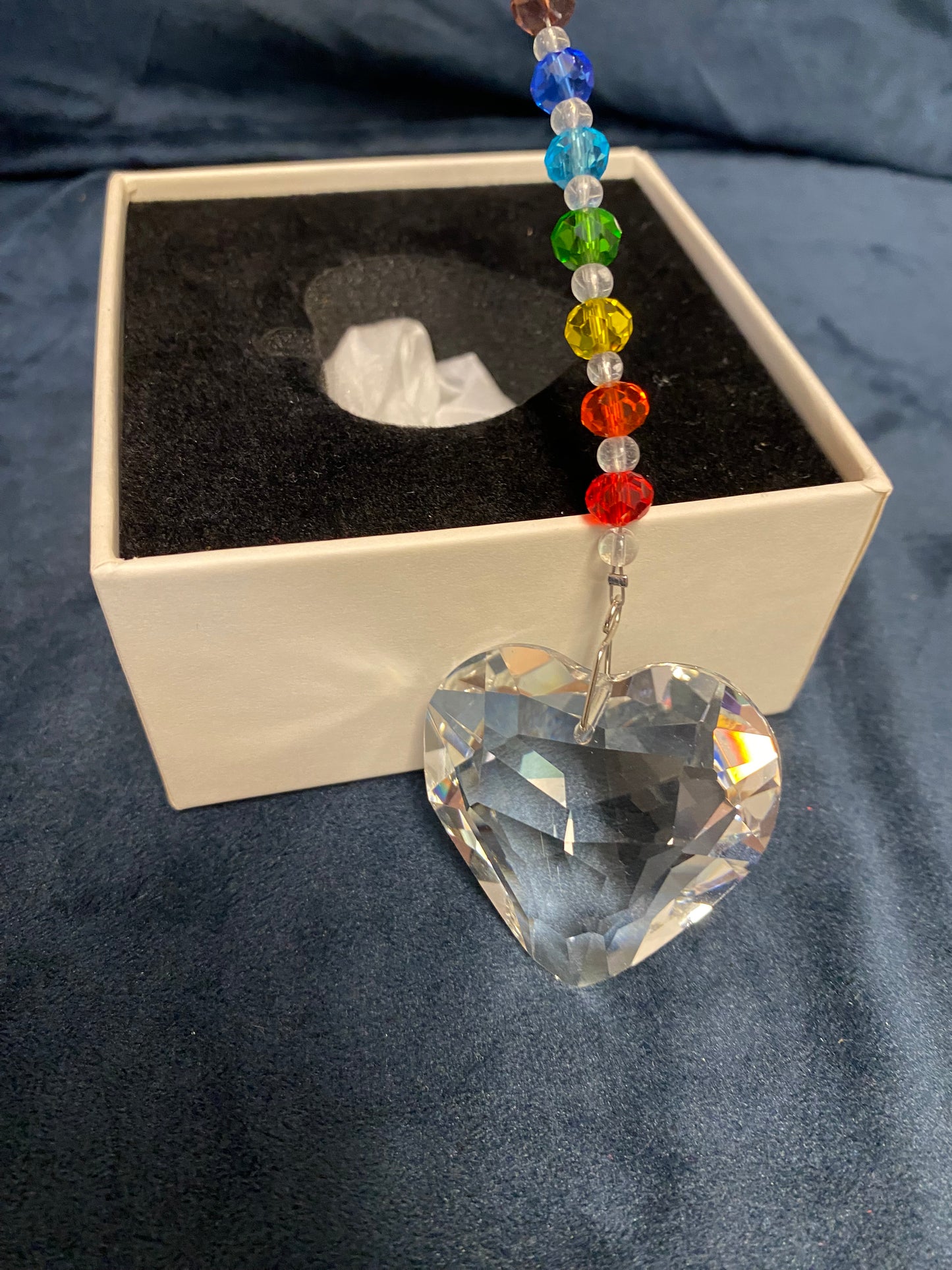 Hanging crystal heart sun catcher