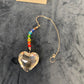 Hanging crystal heart sun catcher