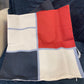 4 red white and blue abstract pillow covers