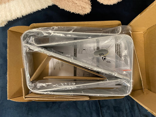 Silver metal laptop stand