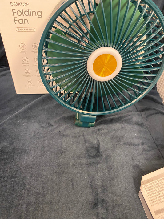 Desk folding fan