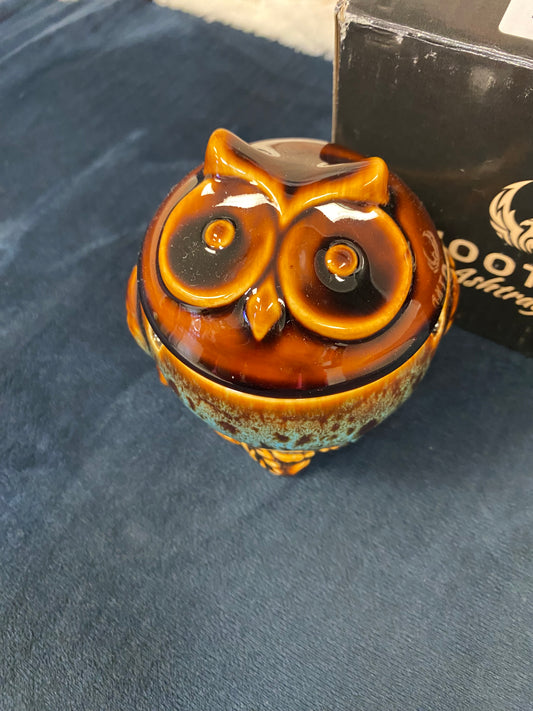Ceramic owl ashtray