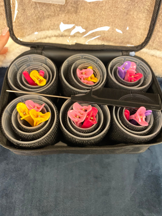 Hair roller set with clips