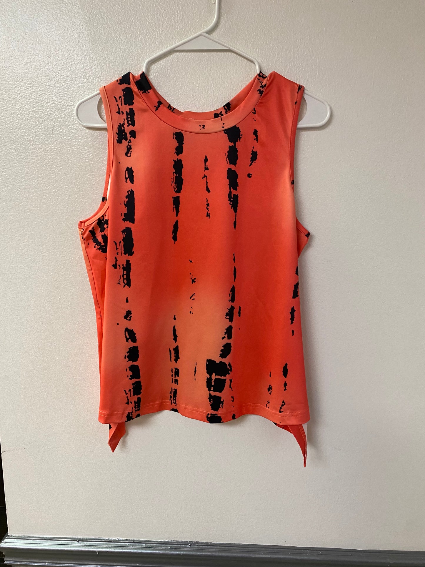 Orange open back tank top
