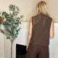 2 piece chocolate brown set