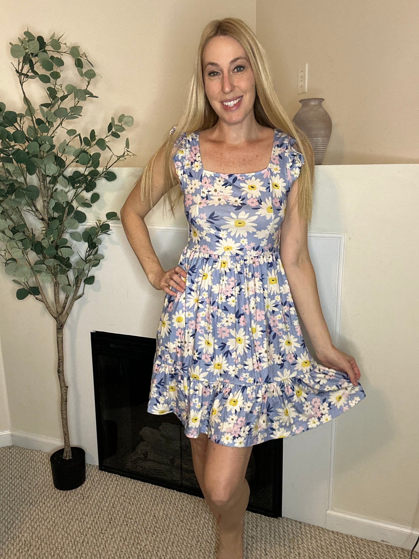Pastel floral skater dress