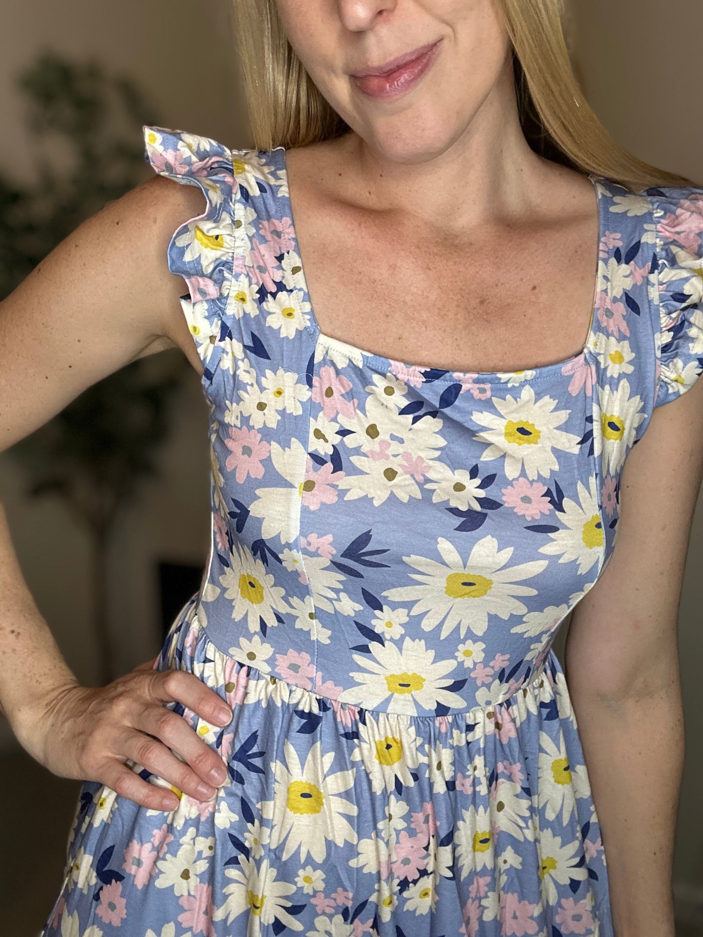 Pastel floral skater dress