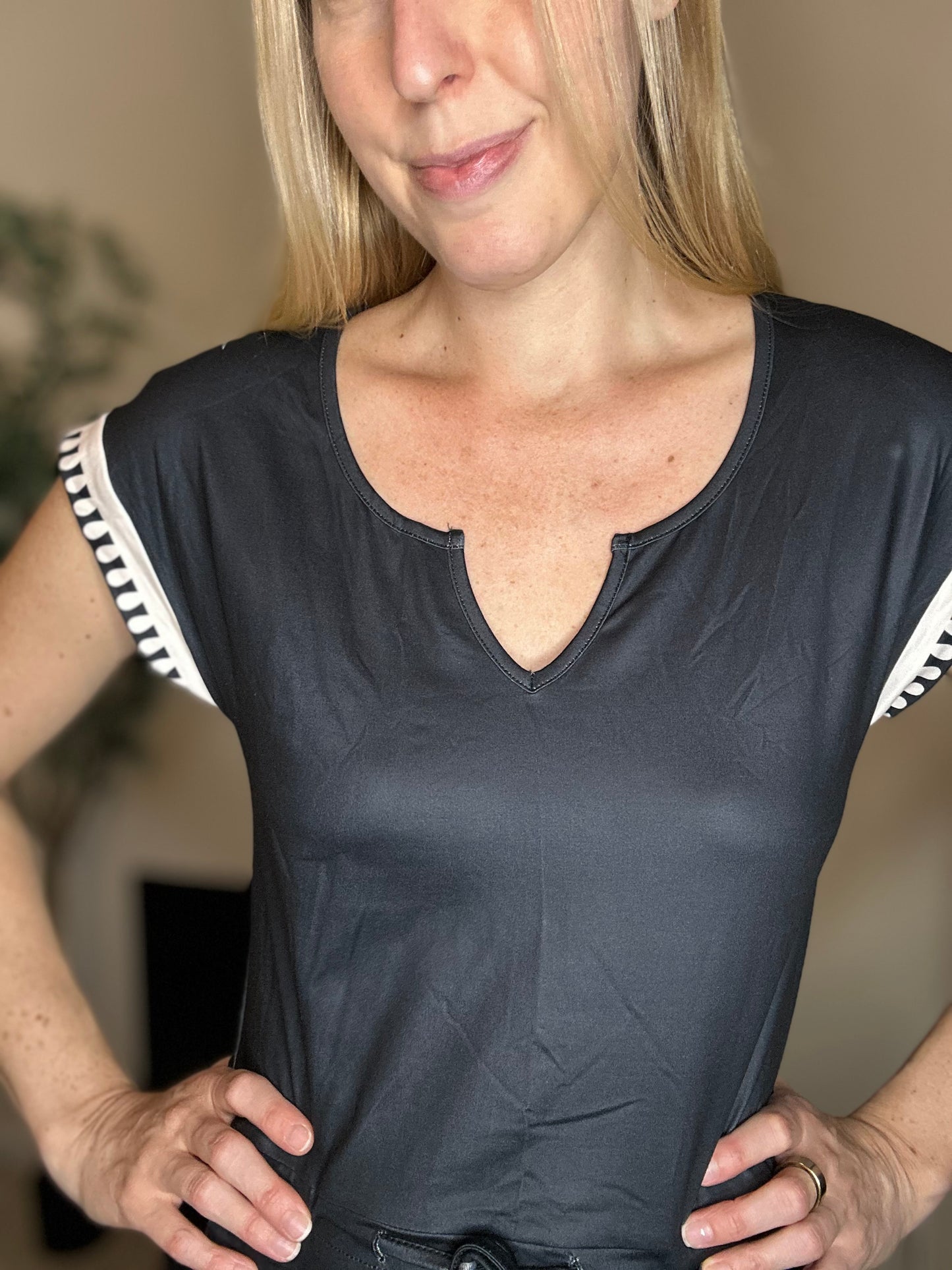 Black and white casual dress