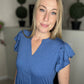 Blue tiered midi dress