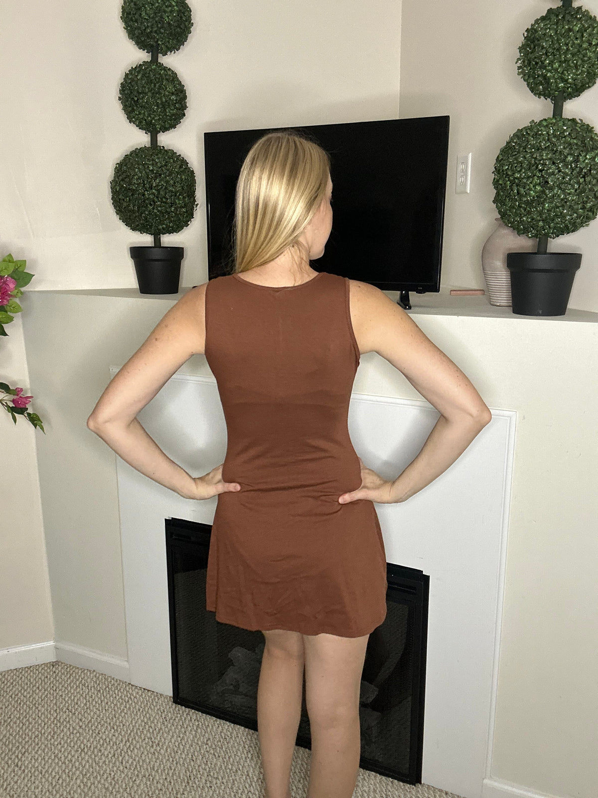 Chocolate brown mini dress