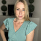 Shirt sleeve dress in sage green