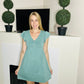Shirt sleeve dress in sage green