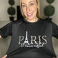 Cropped black Paris T-shirt