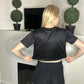 Cropped black Paris T-shirt