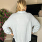 Relaxed waffle knit button down top