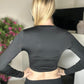 Black long sleeve crop top active top