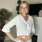 Off white ruffle blouse