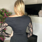 Black lace off the shoulder bodysuit