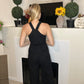 Black zip up overalls