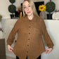 Brown waffle knit button down blouse