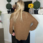 Brown waffle knit button down blouse