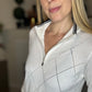 Argyle collared sweater with quarter zip