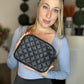 Black quilted crossbody purse