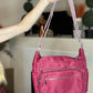 Burgundy large purse with multiple pockets