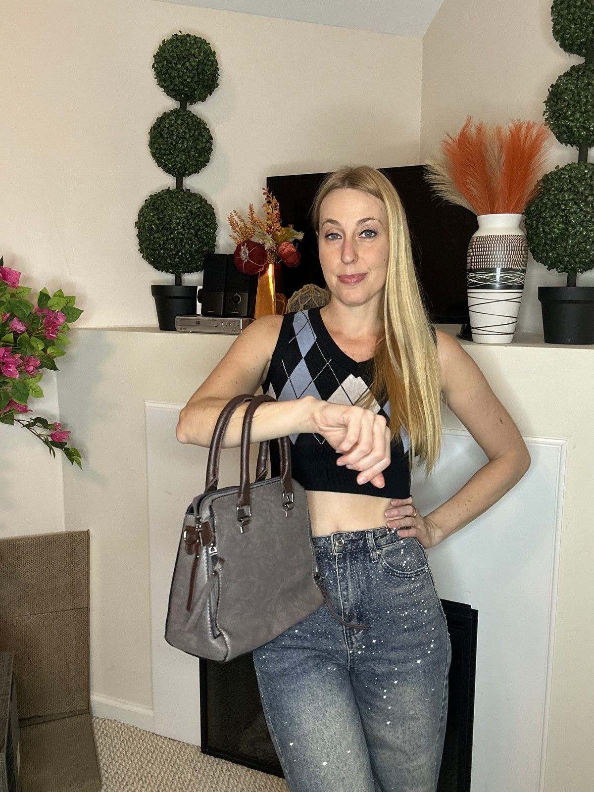 4 in 1 dark grey purse