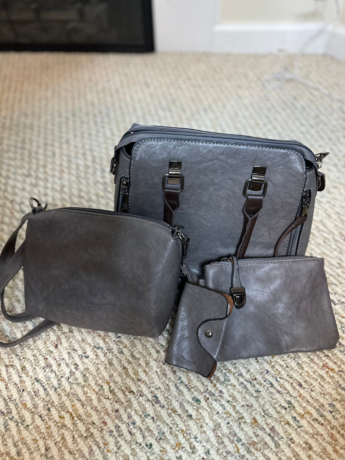 4 in 1 dark grey purse