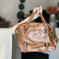 Brown faux leather satchel