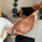 Brown faux leather Fanny pack