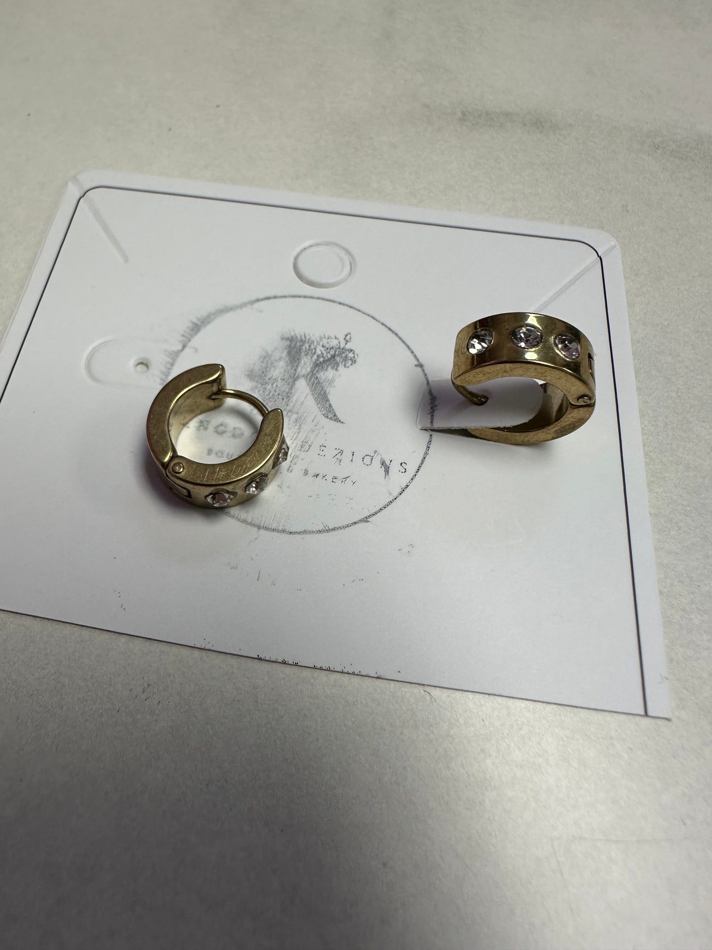 Small hoop earrings with bling