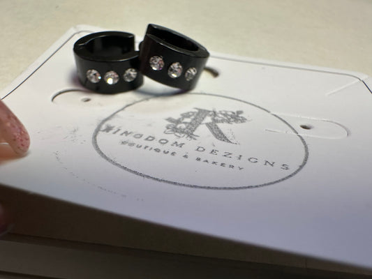 Small hoop earrings with bling