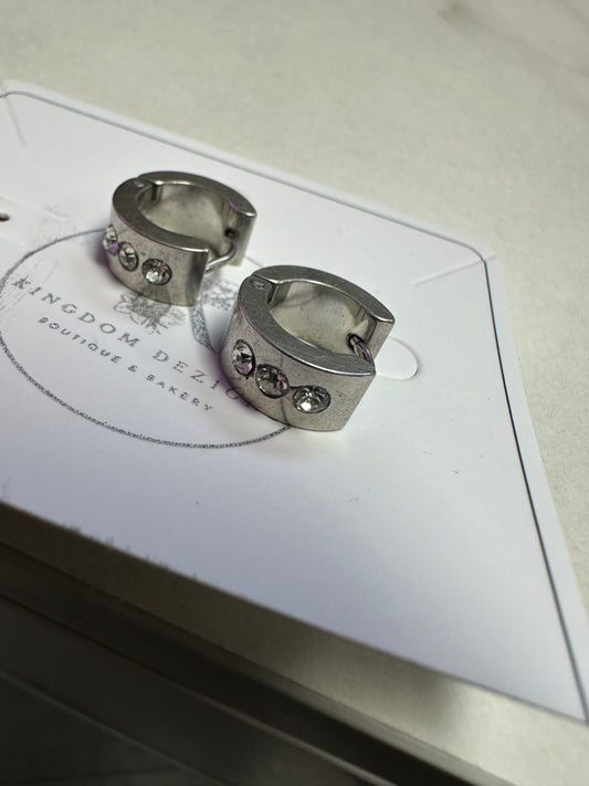 Small hoop earrings with bling