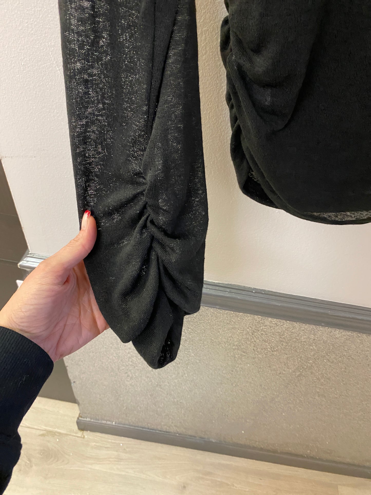 Elegant long sleeve sheer top