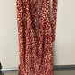 Red and white leopard print halter dress