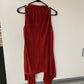 Long red wine sleeveless vest