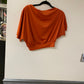 Orange crop top blouse