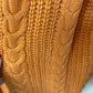 Long orange cable knit cardigan