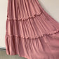 Tiered pink maxi skirt